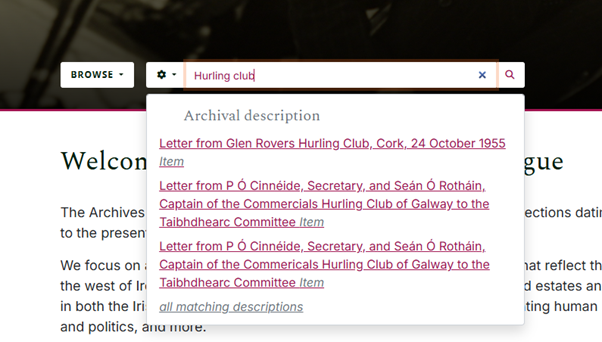 Screenshot showing auto-suggest feature