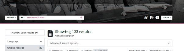 Screenshot showing boolean operators
