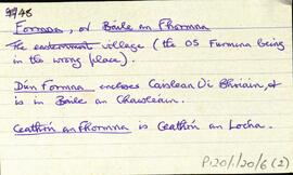 Features of the townland of Inis Oírr [Inisheer] beginning with the letter F