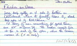 Features of the townland of Cill Éinne [Killeany], beginning with the letter F