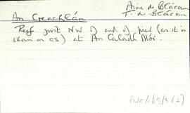 Features of the townland of Inis Meáin [Inishmaan], beginning with the letter C