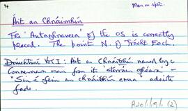 Features of the townland of Inis Meáin [Inishmaan], beginning with the letter A