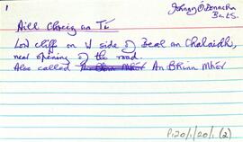 Features of the townland of Inis Oírr [Inisheer] beginning with the letter A