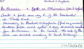 Features of the townland of Inis Oírr [Inisheer] beginning with the letter M