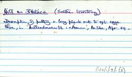 Features of the townland of Eoghanacht [Onaght], beginning with the letter A