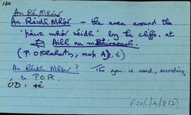 Features of the townland of Cill Mhuirbhigh [Kilmurvy], beginning with the letter R