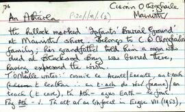 Features of the townland of Eochaill [Oghil], beginning with the letter A