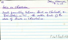 Features of the townland of Inis Oírr [Inisheer] beginning with the letter L