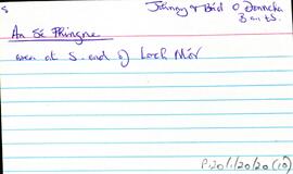 Features of the townland of Inis Oírr [Inisheer] beginning with the letter T