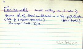 Features of the townland of Eochaill [Oghil], beginning with the letter F