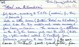 Features of the townland of Eoghanacht [Onaght], beginning with the letter T