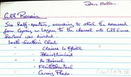 Features of the townland of Cill Éinne [Killeany], beginning with the letter C