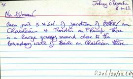 Features of the townland of Inis Oírr [Inisheer] beginning with the letter U